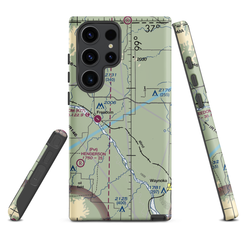 Eden Ranch Airport (OK40) VFR Sectional Samsung Phone Case Samsung Galaxy S23 Ultra model shown