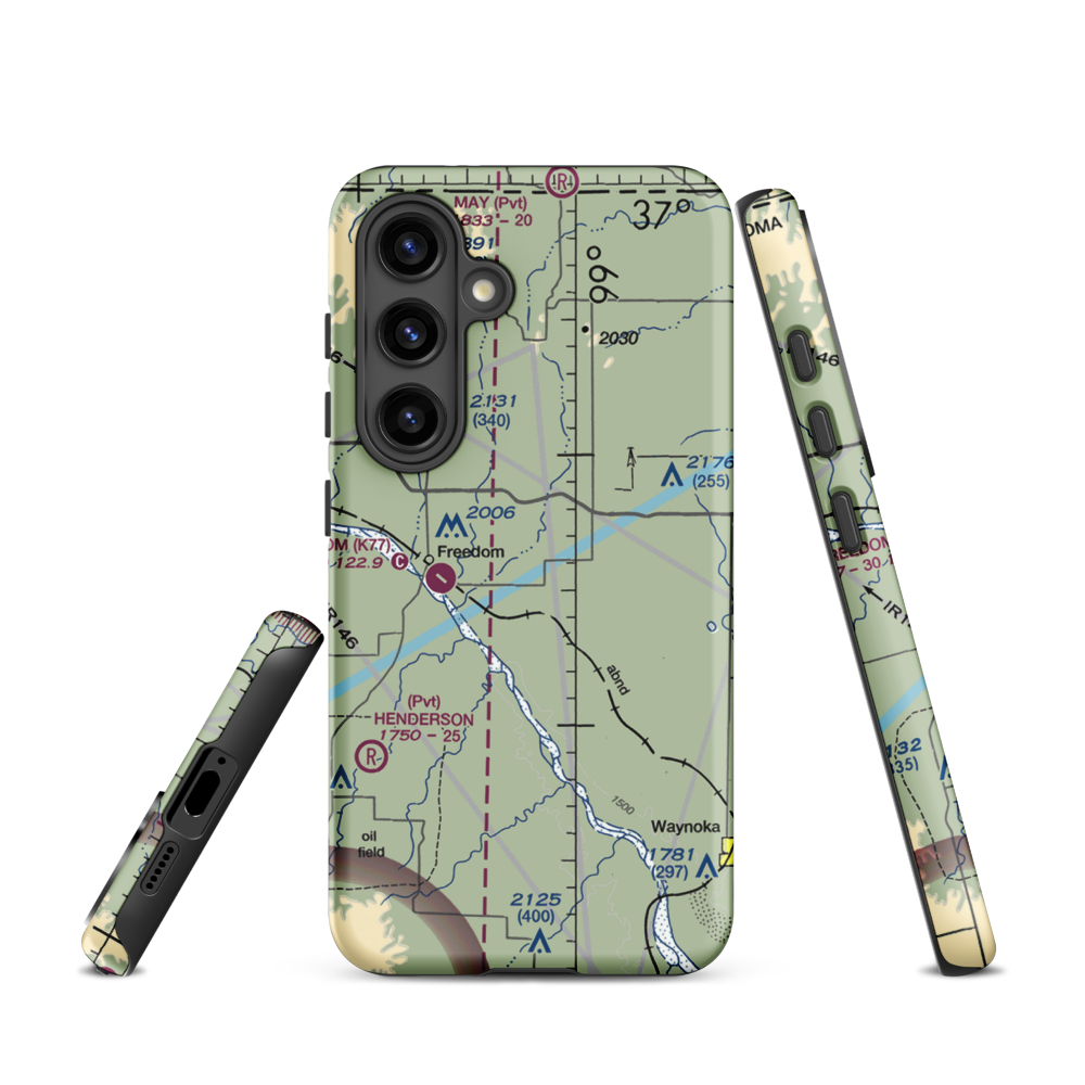 Eden Ranch Airport (OK40) VFR Sectional Samsung Phone Case Samsung Galaxy S24 model shown