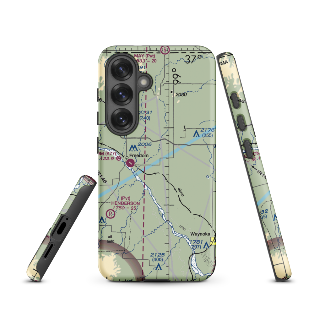 Eden Ranch Airport (OK40) VFR Sectional Samsung Phone Case Samsung Galaxy S25 model shown