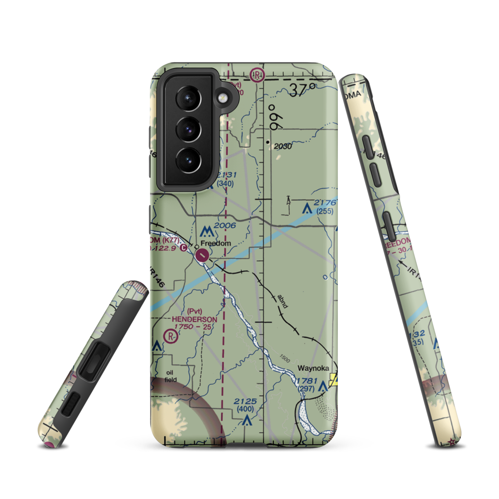 Eden Ranch Airport (OK40) VFR Sectional Samsung Phone Case Samsung Galaxy S21 model shown