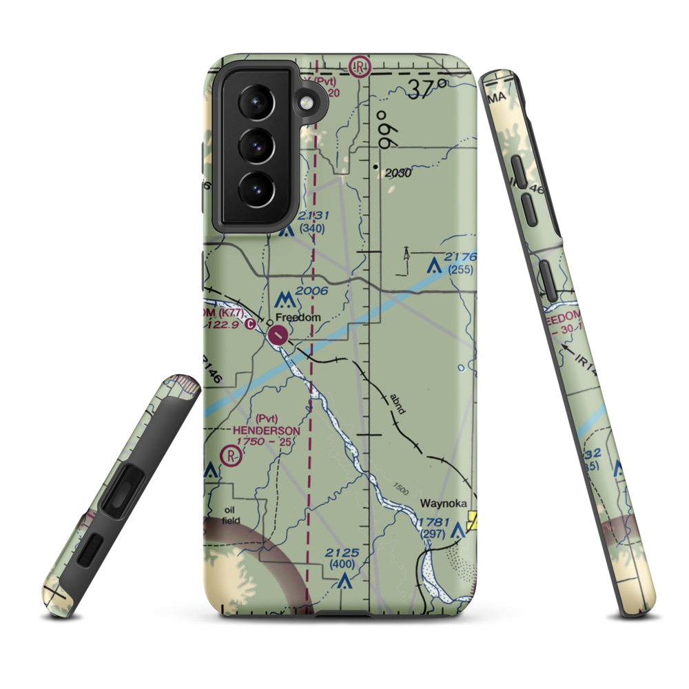 Eden Ranch Airport (OK40) VFR Sectional Samsung Phone Case Samsung Galaxy S21 Plus model shown