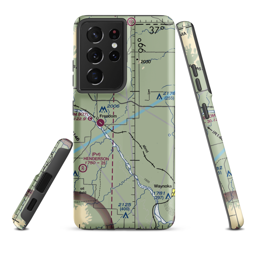 Eden Ranch Airport (OK40) VFR Sectional Samsung Phone Case Samsung Galaxy S21 Ultra model shown