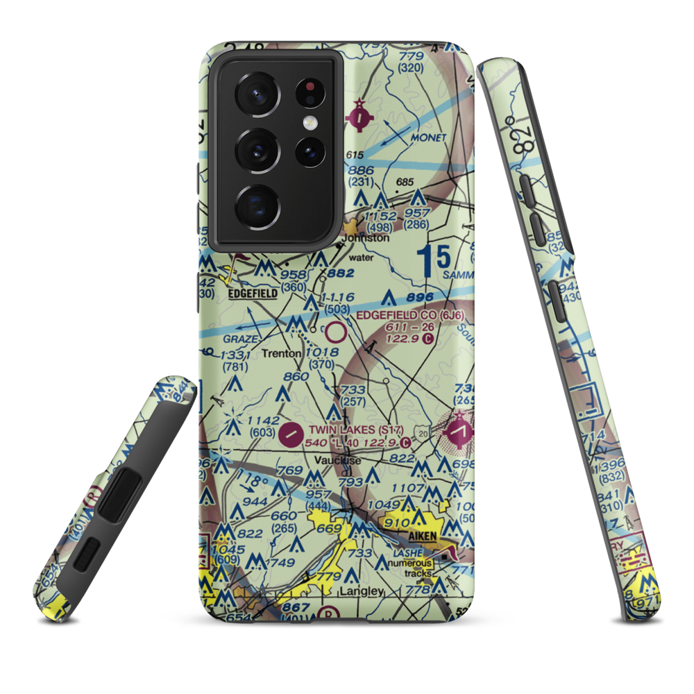 Edgefield County Airport (6J6) VFR Sectional Samsung Phone Case Samsung Galaxy S21 Ultra model shown