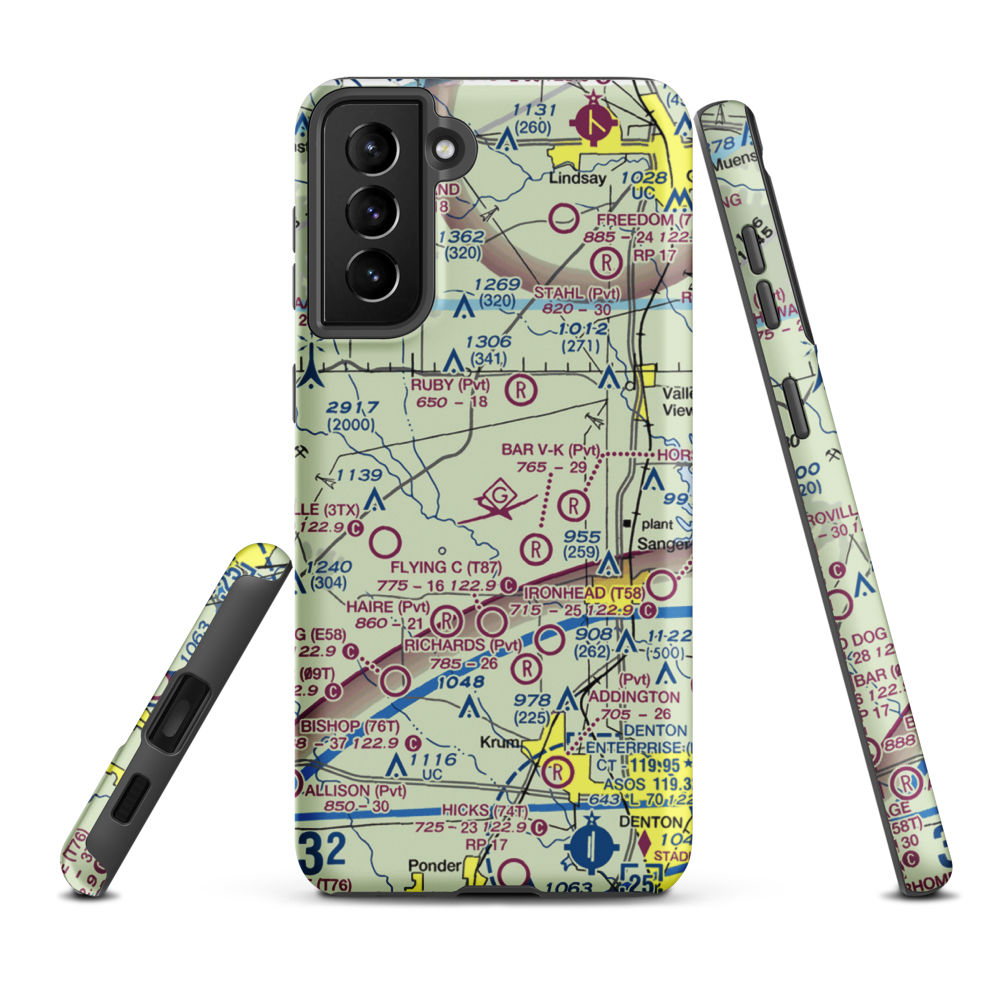 Edgington Ranch Airport (XA03) VFR Sectional Samsung Phone Case Samsung Galaxy S21 Plus model shown