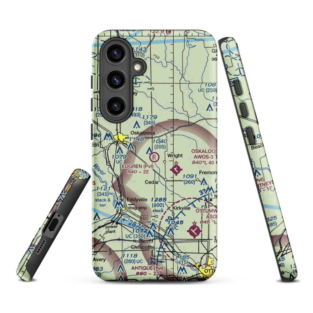 Edgren Airport (IA63) VFR Sectional Samsung Phone Case Samsung Galaxy S24 Plus model shown