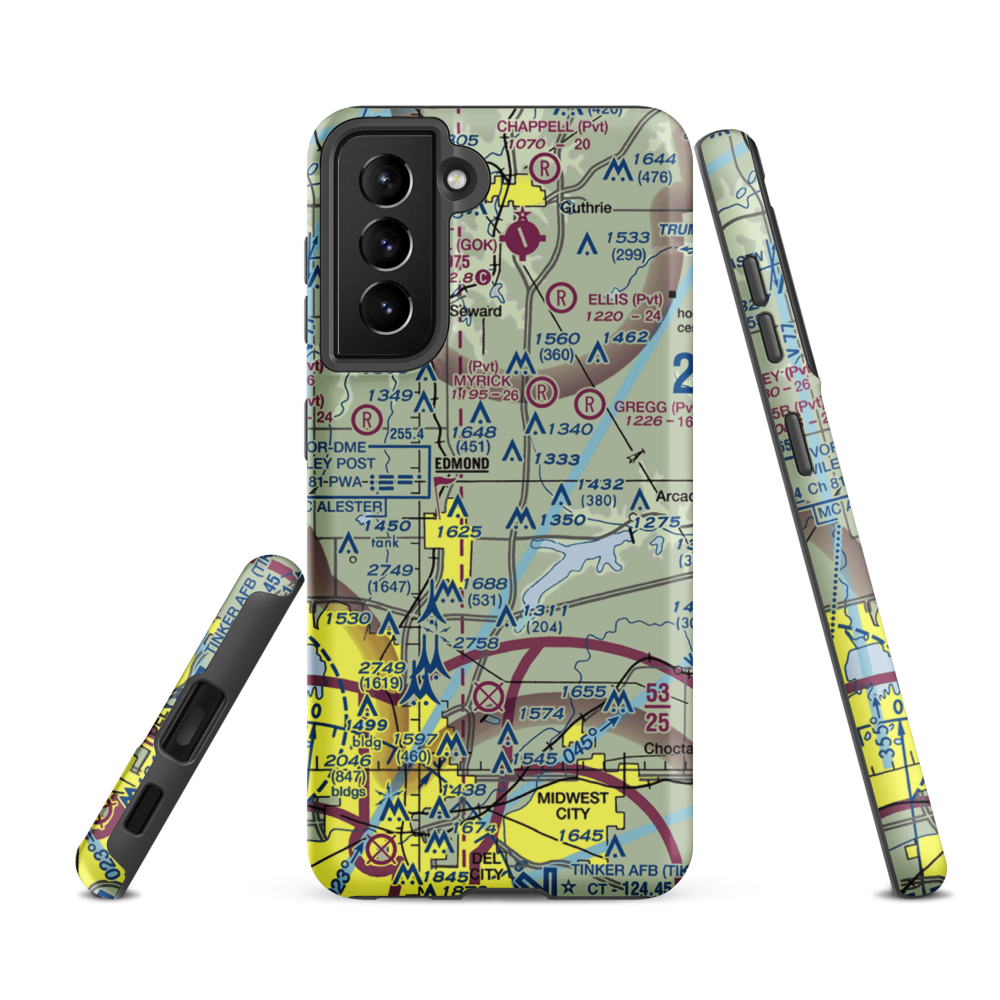 Edmond Airport (0OK0) VFR Sectional Samsung Phone Case Samsung Galaxy S21 FE model shown