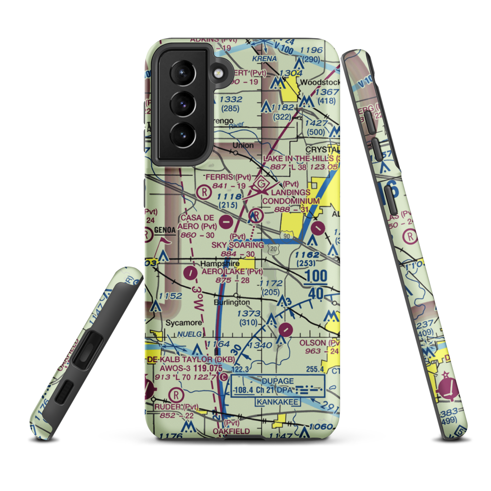 Edward Getzelman Airport (7IL7) VFR Sectional Samsung Phone Case Samsung Galaxy S21 FE model shown