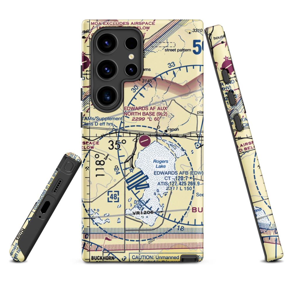Edwards Af Aux North Base Airport (9L2) VFR Sectional Samsung Phone Case Samsung Galaxy S24 Ultra model shown