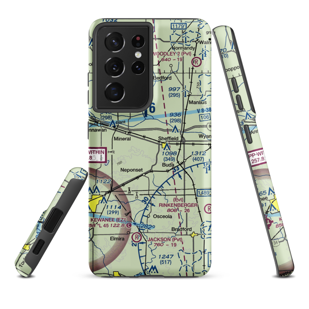 Edwin G. Bennett Airport (1LL7) VFR Sectional Samsung Phone Case Samsung Galaxy S21 Ultra model shown