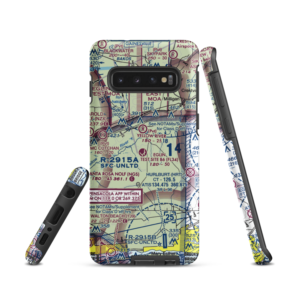 Eglin Auxiliary Field 6 Airport (KZ01) VFR Sectional Samsung Phone Case Samsung Galaxy S10 model shown