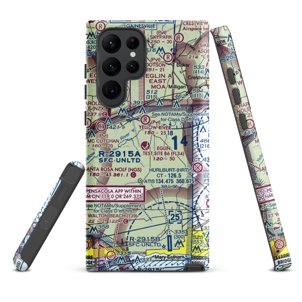 Eglin Auxiliary Field 6 Airport (KZ01) VFR Sectional Samsung Phone Case Samsung Galaxy S22 Ultra model shown