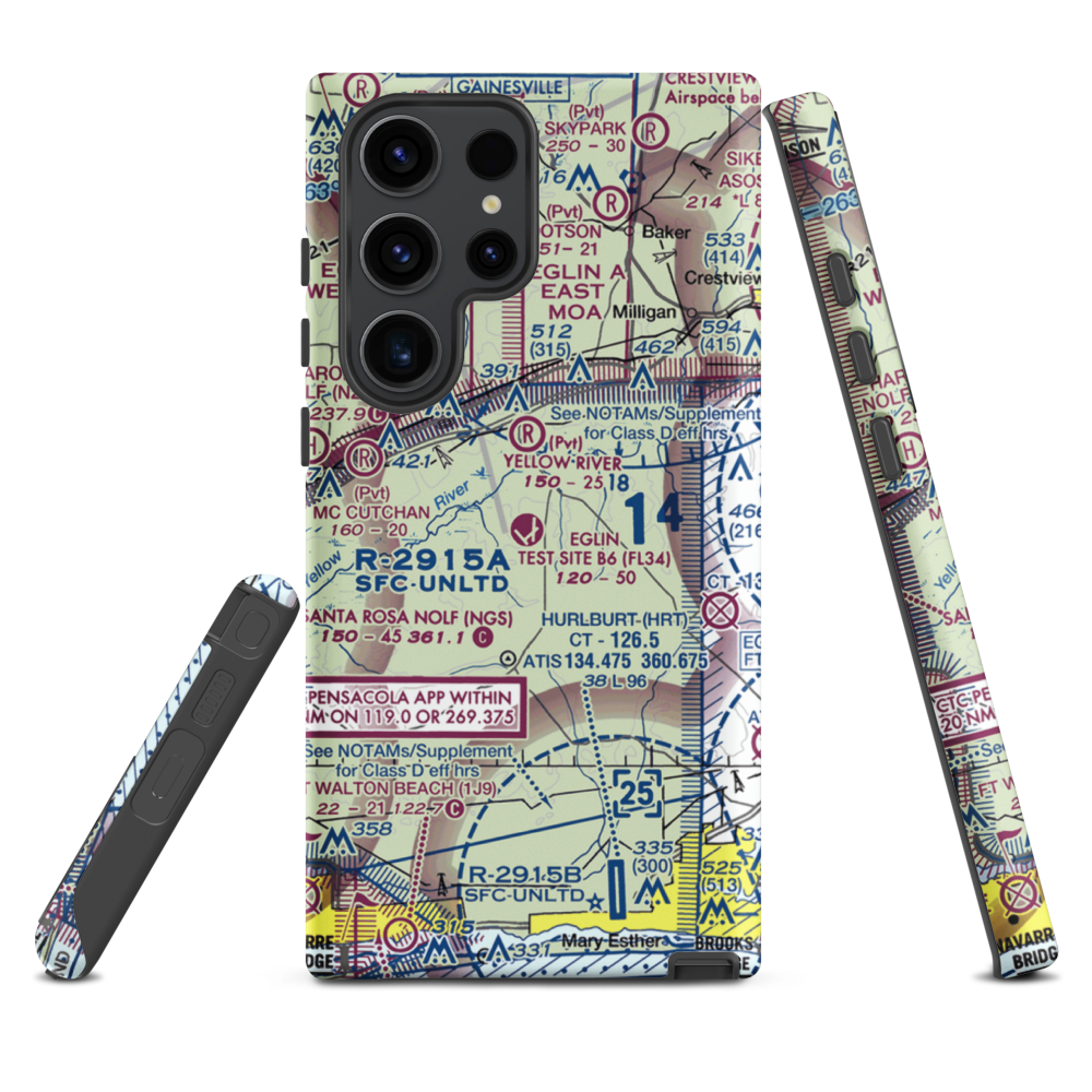Eglin Auxiliary Field 6 Airport (KZ01) VFR Sectional Samsung Phone Case Samsung Galaxy S23 Ultra model shown