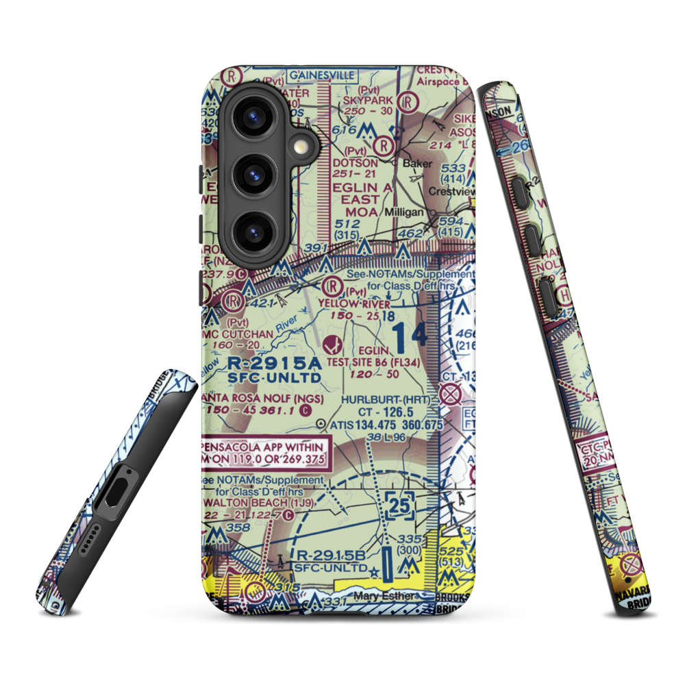 Eglin Auxiliary Field 6 Airport (KZ01) VFR Sectional Samsung Phone Case Samsung Galaxy S24 Plus model shown