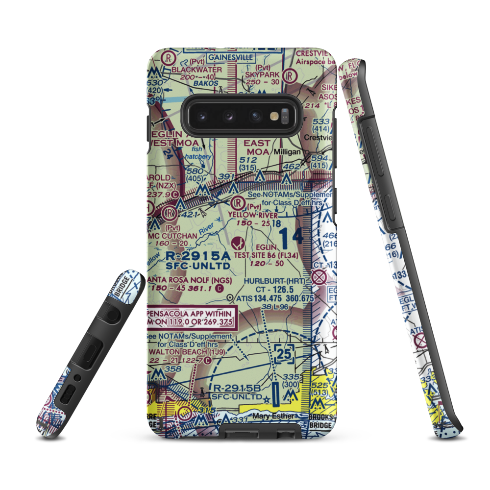 Eglin Auxiliary Field 6 Airport (KZ01) VFR Sectional Samsung Phone Case Samsung Galaxy S10 Plus model shown