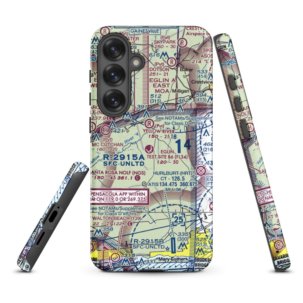Eglin Auxiliary Field 6 Airport (KZ01) VFR Sectional Samsung Phone Case Samsung Galaxy S25 Plus model shown