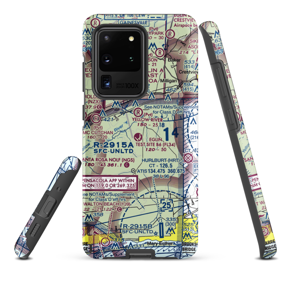 Eglin Auxiliary Field 6 Airport (KZ01) VFR Sectional Samsung Phone Case Samsung Galaxy S20 Ultra model shown