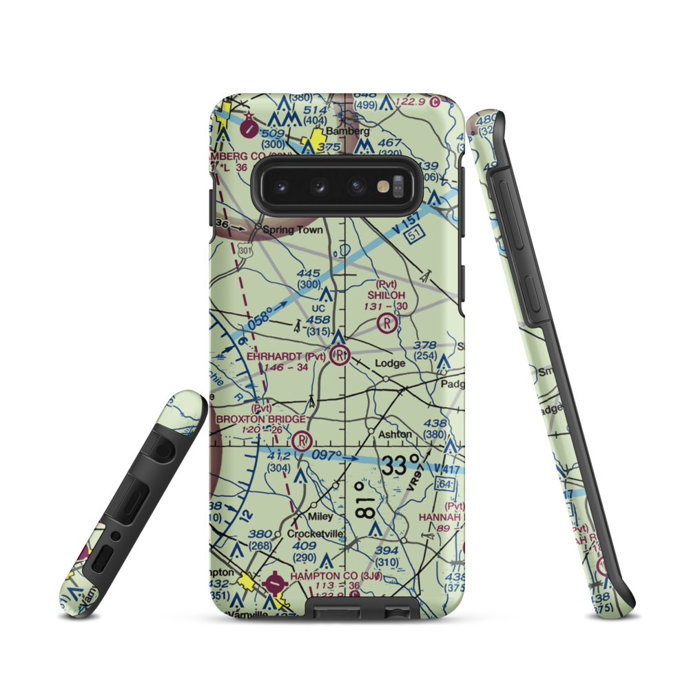 Ehrhardt Airport (SC35) VFR Sectional Samsung Phone Case Samsung Galaxy S10 model shown
