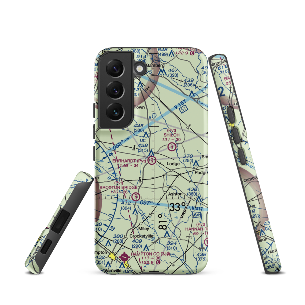 Ehrhardt Airport (SC35) VFR Sectional Samsung Phone Case Samsung Galaxy S22 model shown
