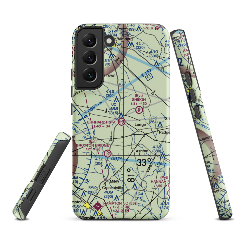 Ehrhardt Airport (SC35) VFR Sectional Samsung Phone Case Samsung Galaxy S22 Plus model shown
