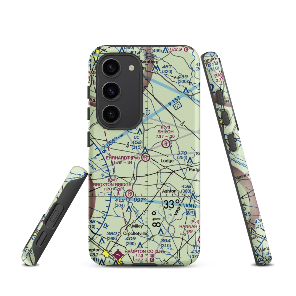 Ehrhardt Airport (SC35) VFR Sectional Samsung Phone Case Samsung Galaxy S23 model shown