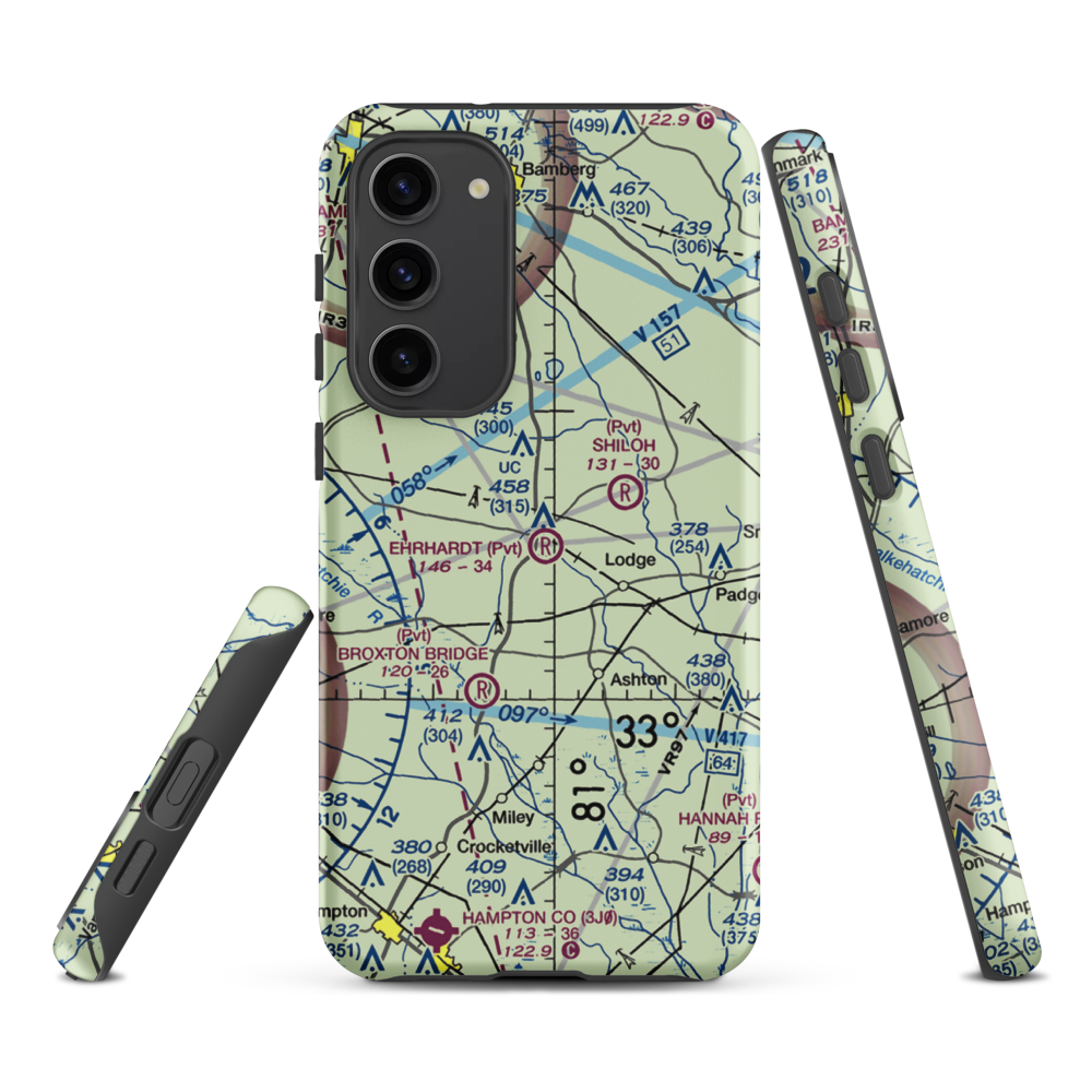 Ehrhardt Airport (SC35) VFR Sectional Samsung Phone Case Samsung Galaxy S23 Plus model shown