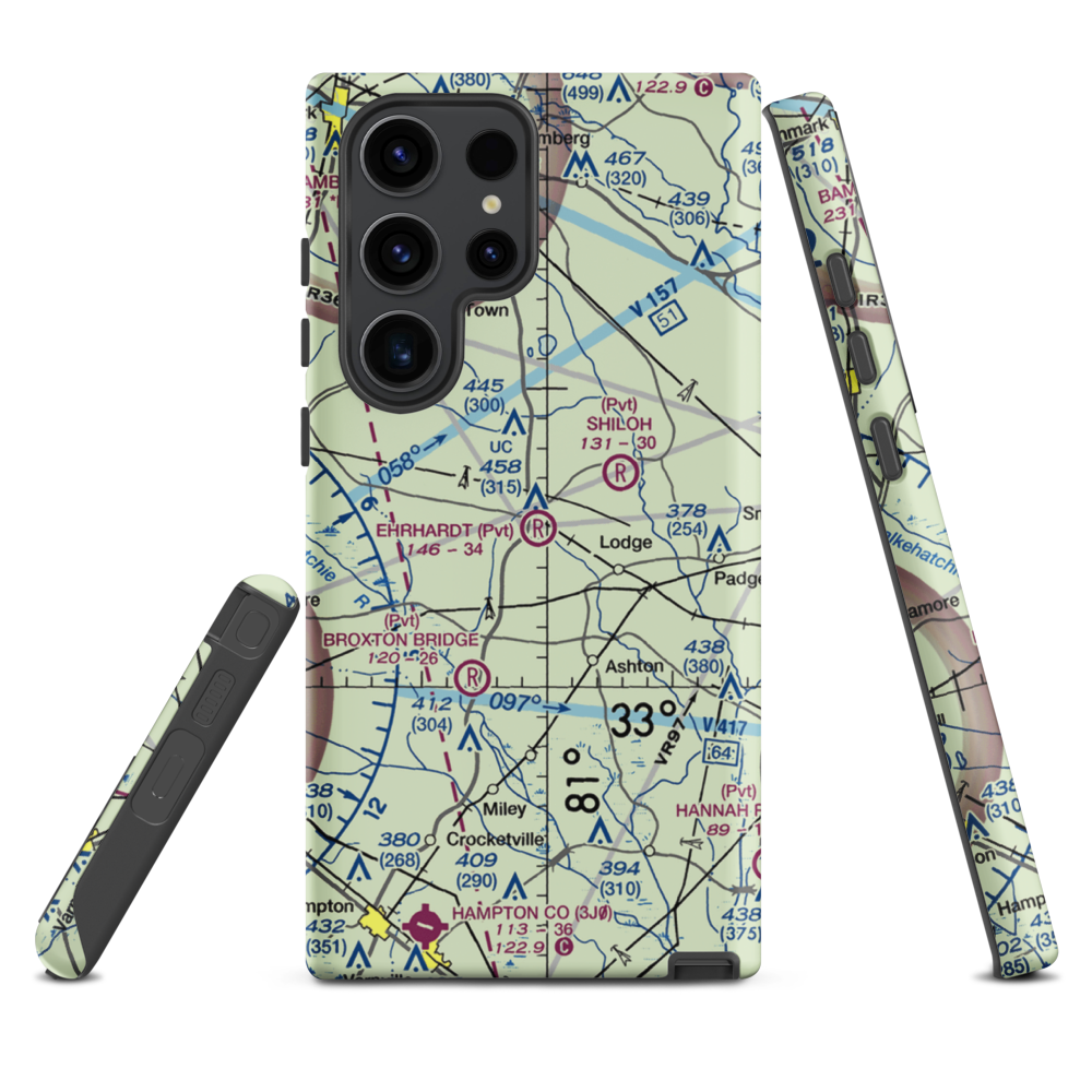 Ehrhardt Airport (SC35) VFR Sectional Samsung Phone Case Samsung Galaxy S23 Ultra model shown