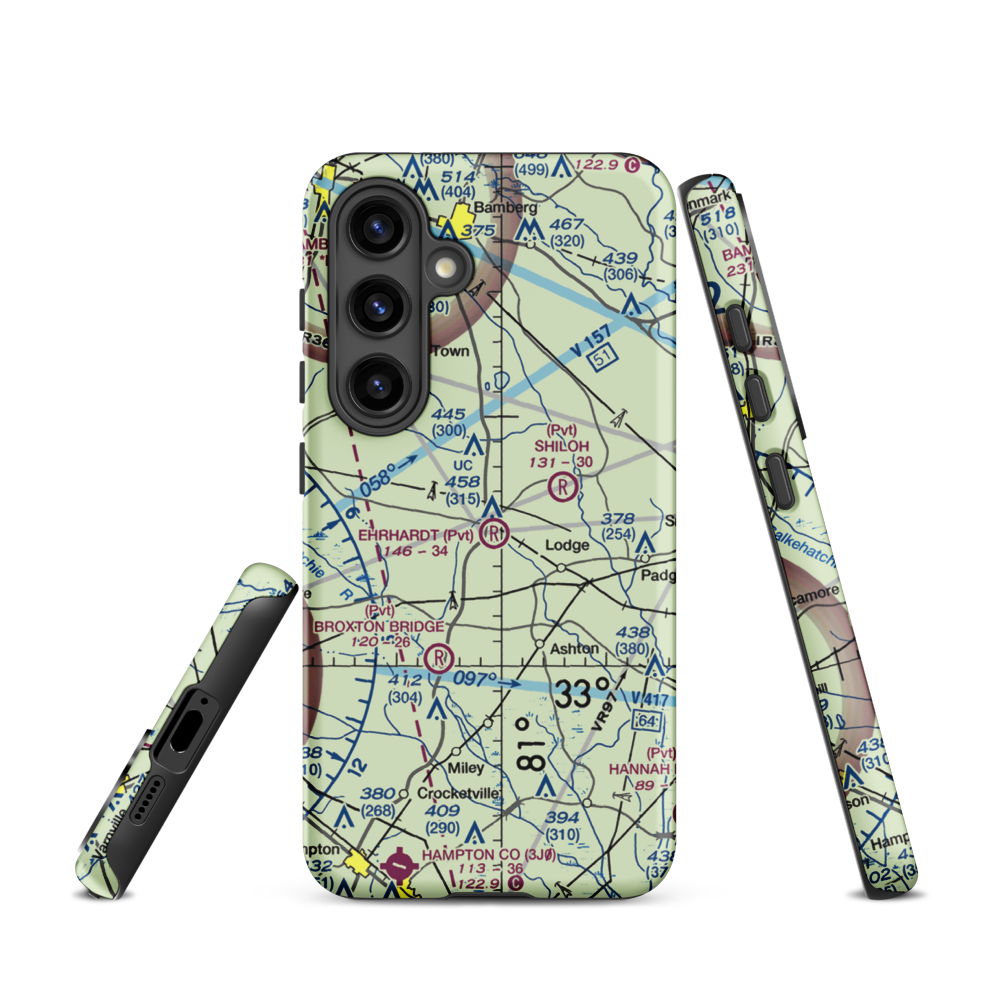 Ehrhardt Airport (SC35) VFR Sectional Samsung Phone Case Samsung Galaxy S24 model shown