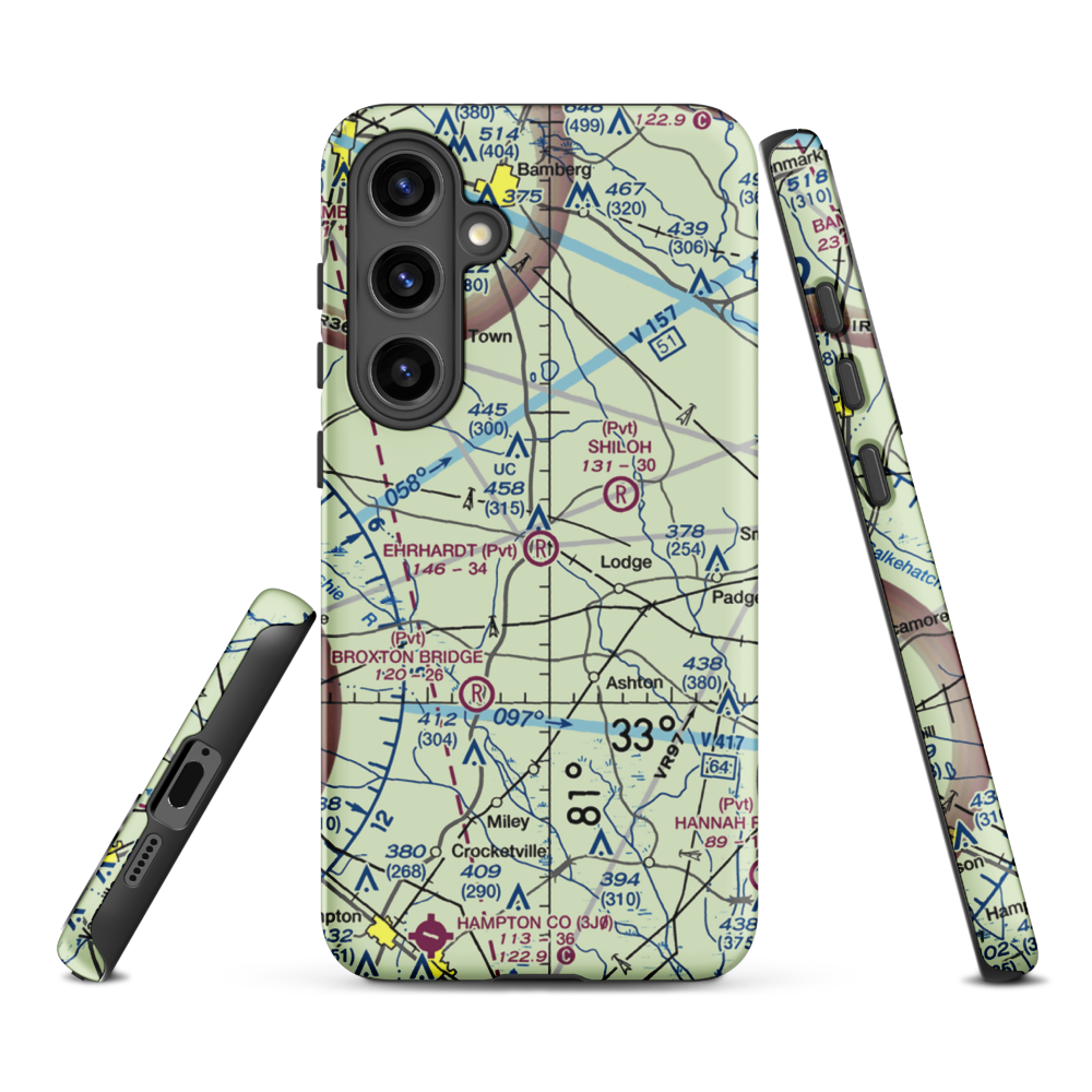Ehrhardt Airport (SC35) VFR Sectional Samsung Phone Case Samsung Galaxy S24 Plus model shown