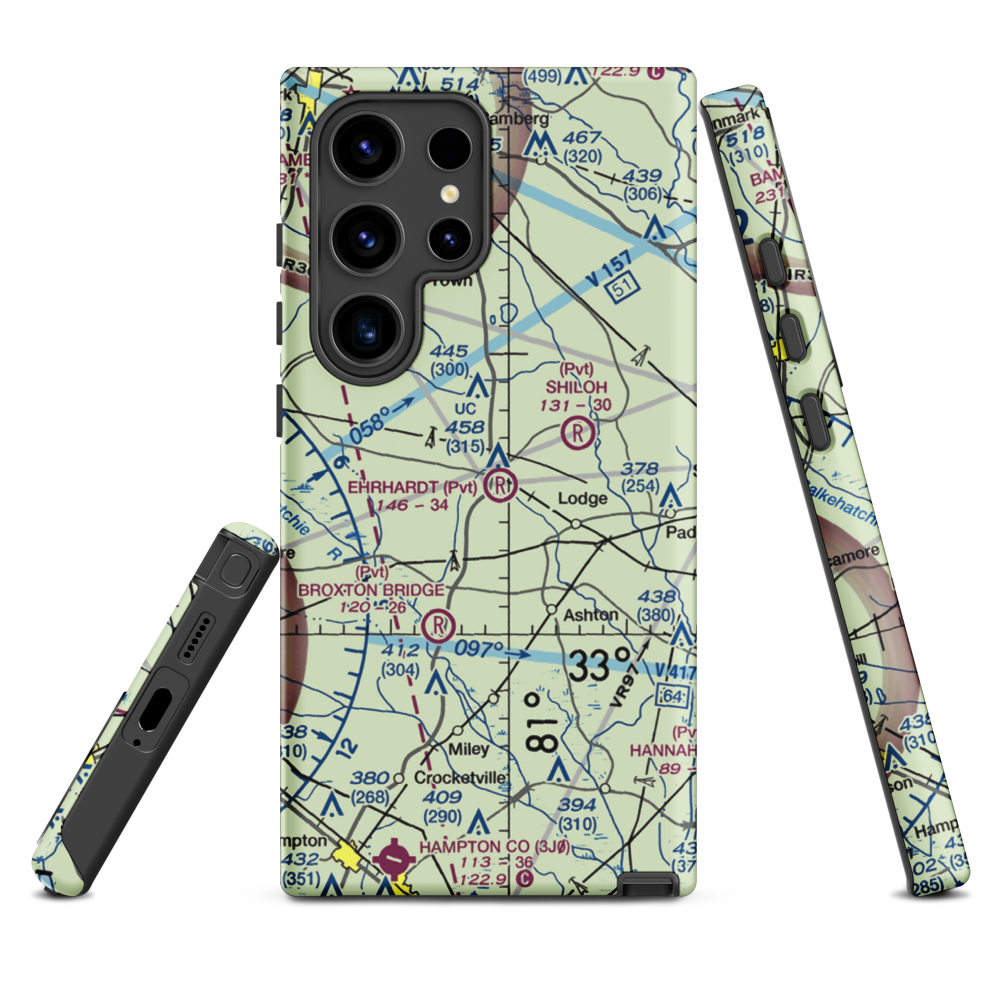 Ehrhardt Airport (SC35) VFR Sectional Samsung Phone Case Samsung Galaxy S24 Ultra model shown