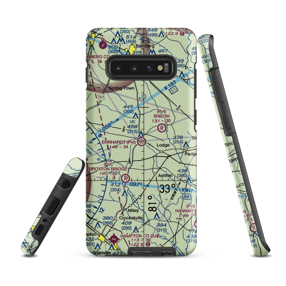 Ehrhardt Airport (SC35) VFR Sectional Samsung Phone Case Samsung Galaxy S10 Plus model shown