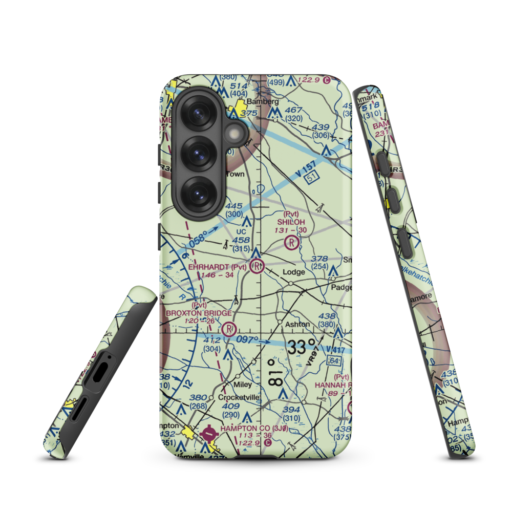 Ehrhardt Airport (SC35) VFR Sectional Samsung Phone Case Samsung Galaxy S25 model shown
