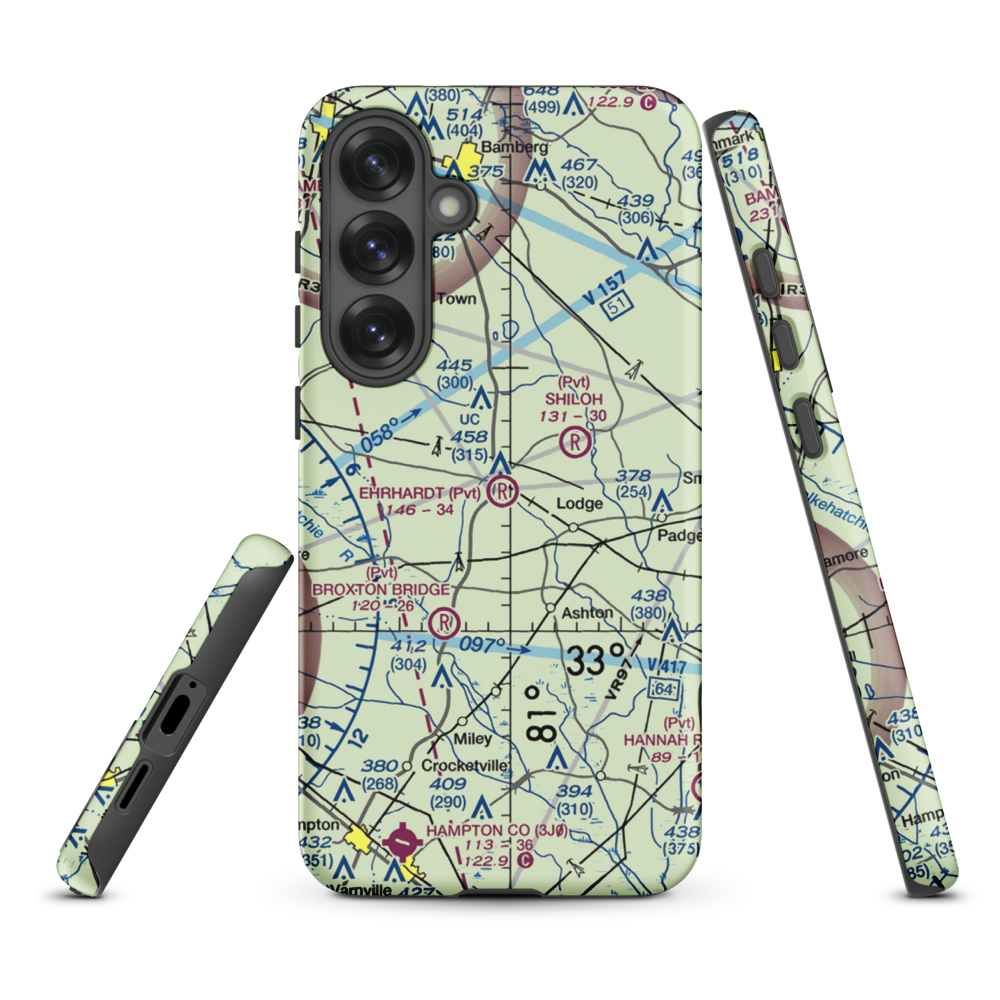 Ehrhardt Airport (SC35) VFR Sectional Samsung Phone Case Samsung Galaxy S25 Plus model shown