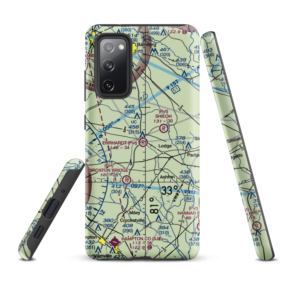 Ehrhardt Airport (SC35) VFR Sectional Samsung Phone Case Samsung Galaxy S20 FE model shown