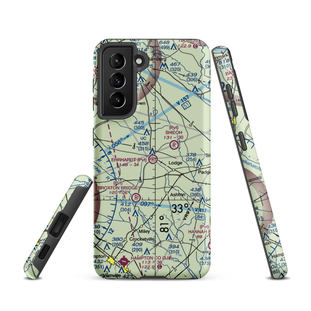 Ehrhardt Airport (SC35) VFR Sectional Samsung Phone Case Samsung Galaxy S21 model shown