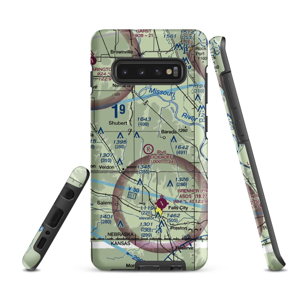 Eickhoff Strip (5NE2) VFR Sectional Samsung Phone Case Samsung Galaxy S10 Plus model shown