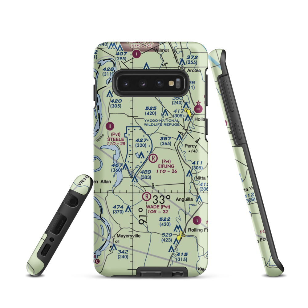 Eifling Farms Airport (MS13) VFR Sectional Samsung Phone Case Samsung Galaxy S10 model shown