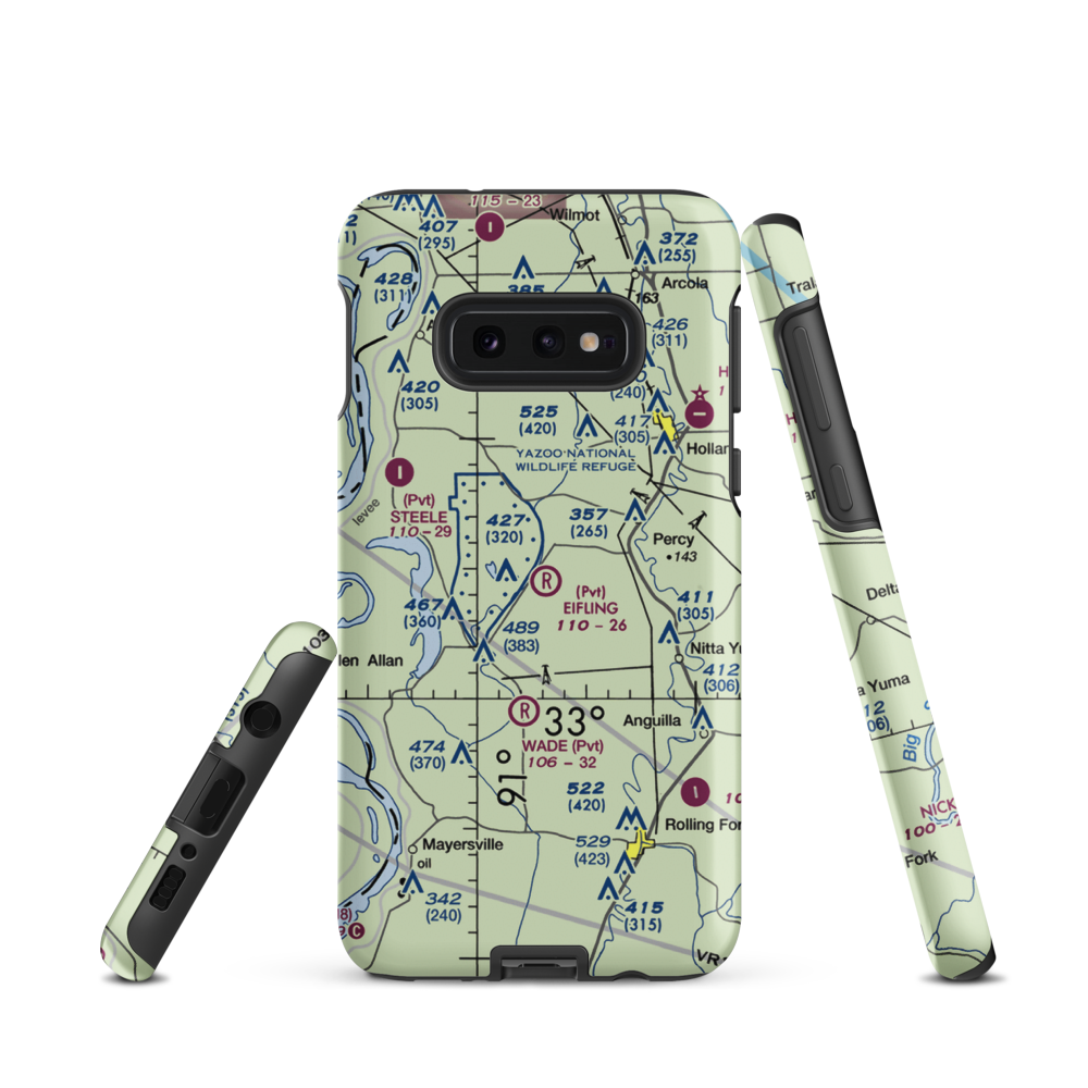 Eifling Farms Airport (MS13) VFR Sectional Samsung Phone Case Samsung Galaxy S10e model shown