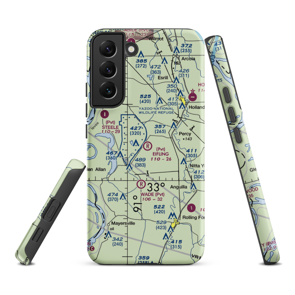 Eifling Farms Airport (MS13) VFR Sectional Samsung Phone Case Samsung Galaxy S22 Plus model shown