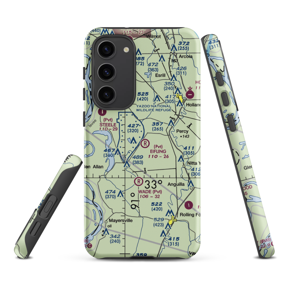 Eifling Farms Airport (MS13) VFR Sectional Samsung Phone Case Samsung Galaxy S23 Plus model shown