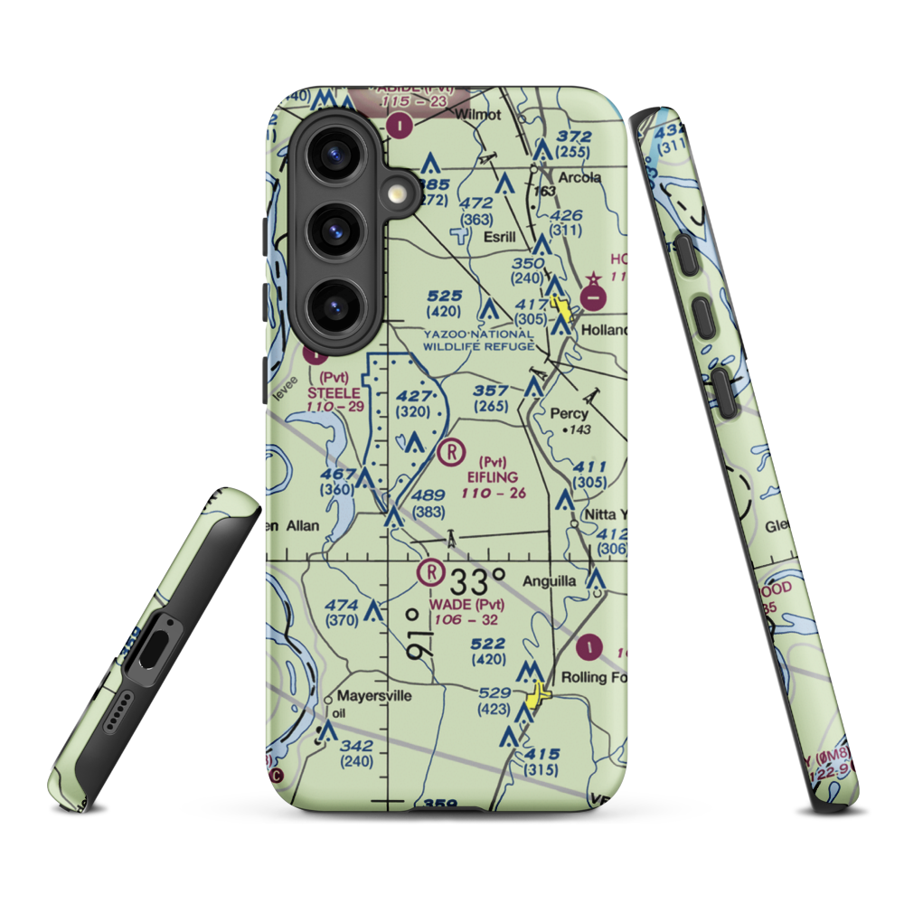 Eifling Farms Airport (MS13) VFR Sectional Samsung Phone Case Samsung Galaxy S24 Plus model shown
