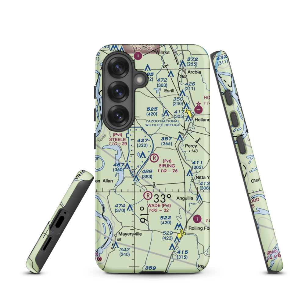 Eifling Farms Airport (MS13) VFR Sectional Samsung Phone Case Samsung Galaxy S25 model shown