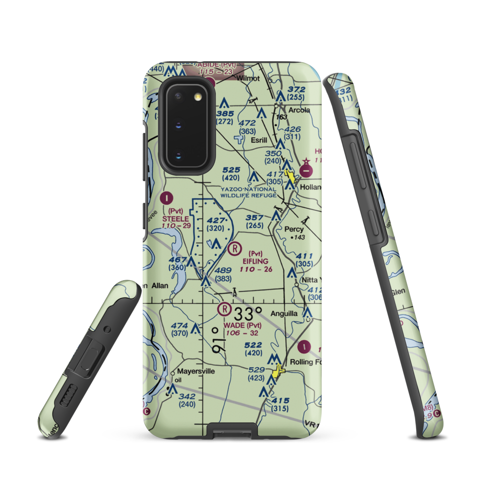 Eifling Farms Airport (MS13) VFR Sectional Samsung Phone Case Samsung Galaxy S20 model shown