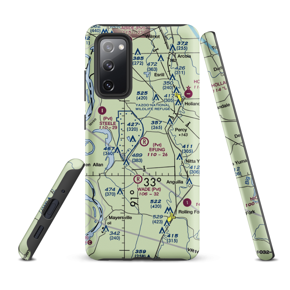 Eifling Farms Airport (MS13) VFR Sectional Samsung Phone Case Samsung Galaxy S20 FE model shown