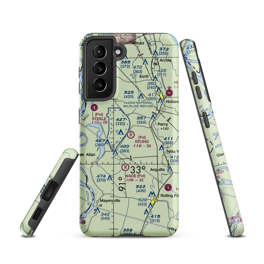 Eifling Farms Airport (MS13) VFR Sectional Samsung Phone Case Samsung Galaxy S21 model shown