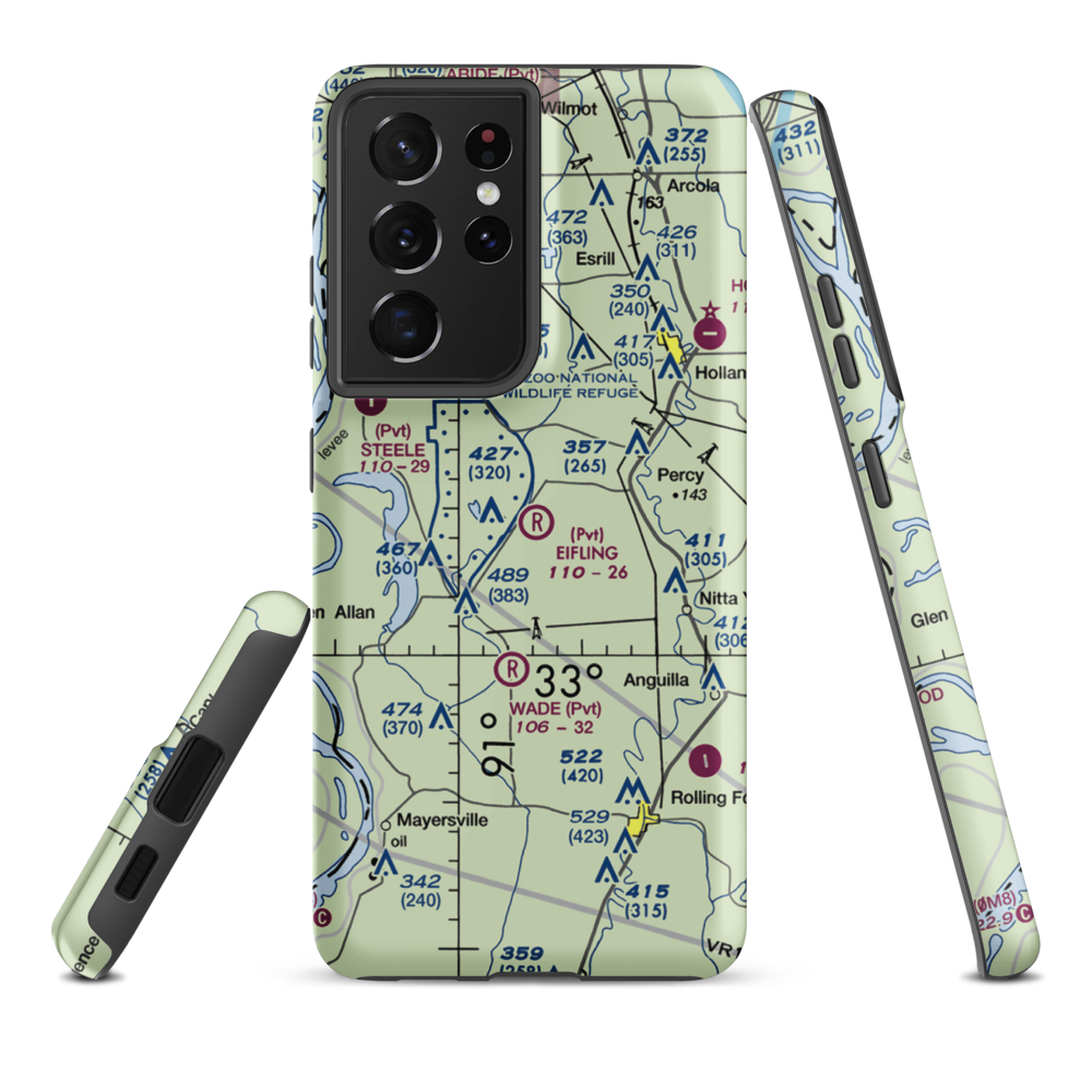 Eifling Farms Airport (MS13) VFR Sectional Samsung Phone Case Samsung Galaxy S21 Plus model shown