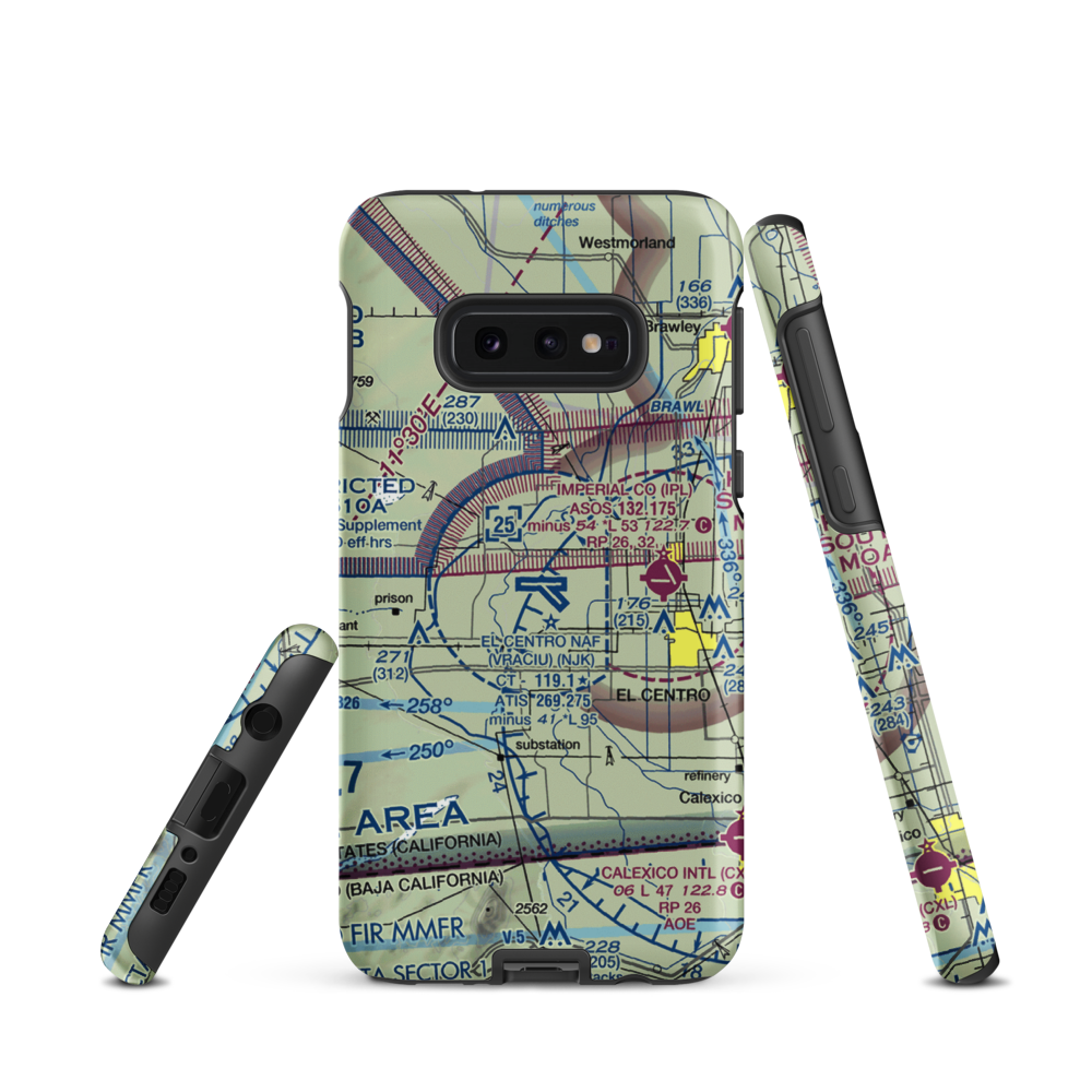 El Centro NAF Airport (Vraciu Field) (NJK) VFR Sectional Samsung Phone Case Samsung Galaxy S10 Plus model shown