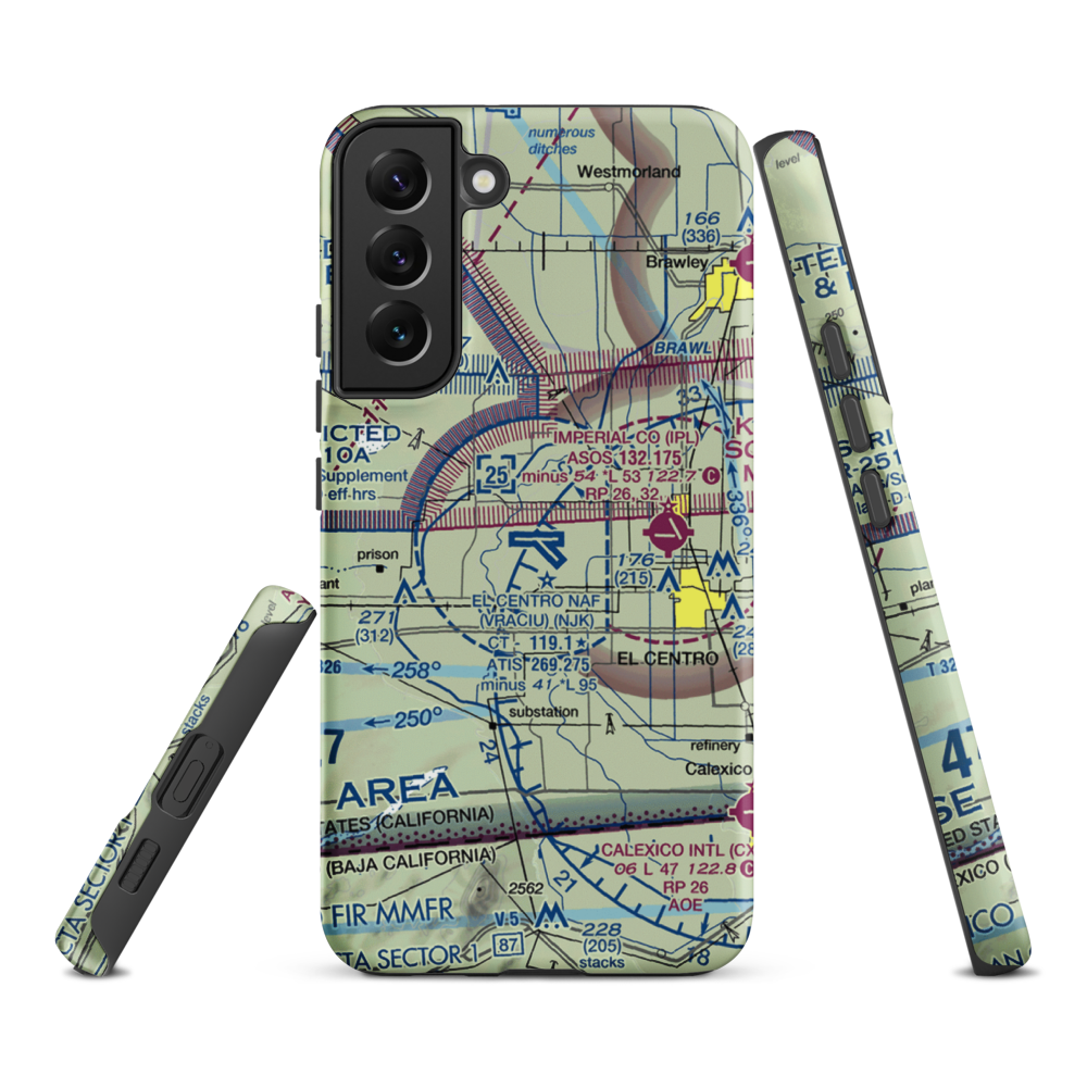 El Centro NAF Airport (Vraciu Field) (NJK) VFR Sectional Samsung Phone Case Samsung Galaxy S22 Plus model shown