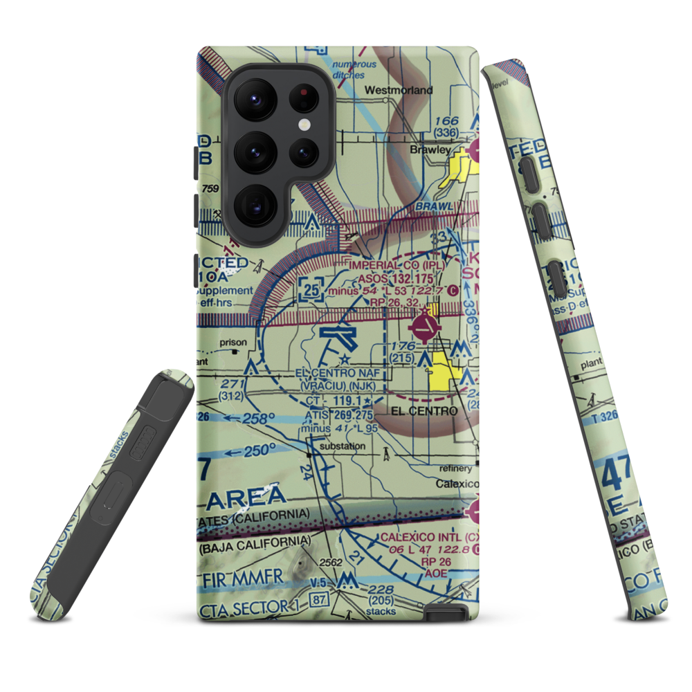 El Centro NAF Airport (Vraciu Field) (NJK) VFR Sectional Samsung Phone Case Samsung Galaxy S22 Ultra model shown
