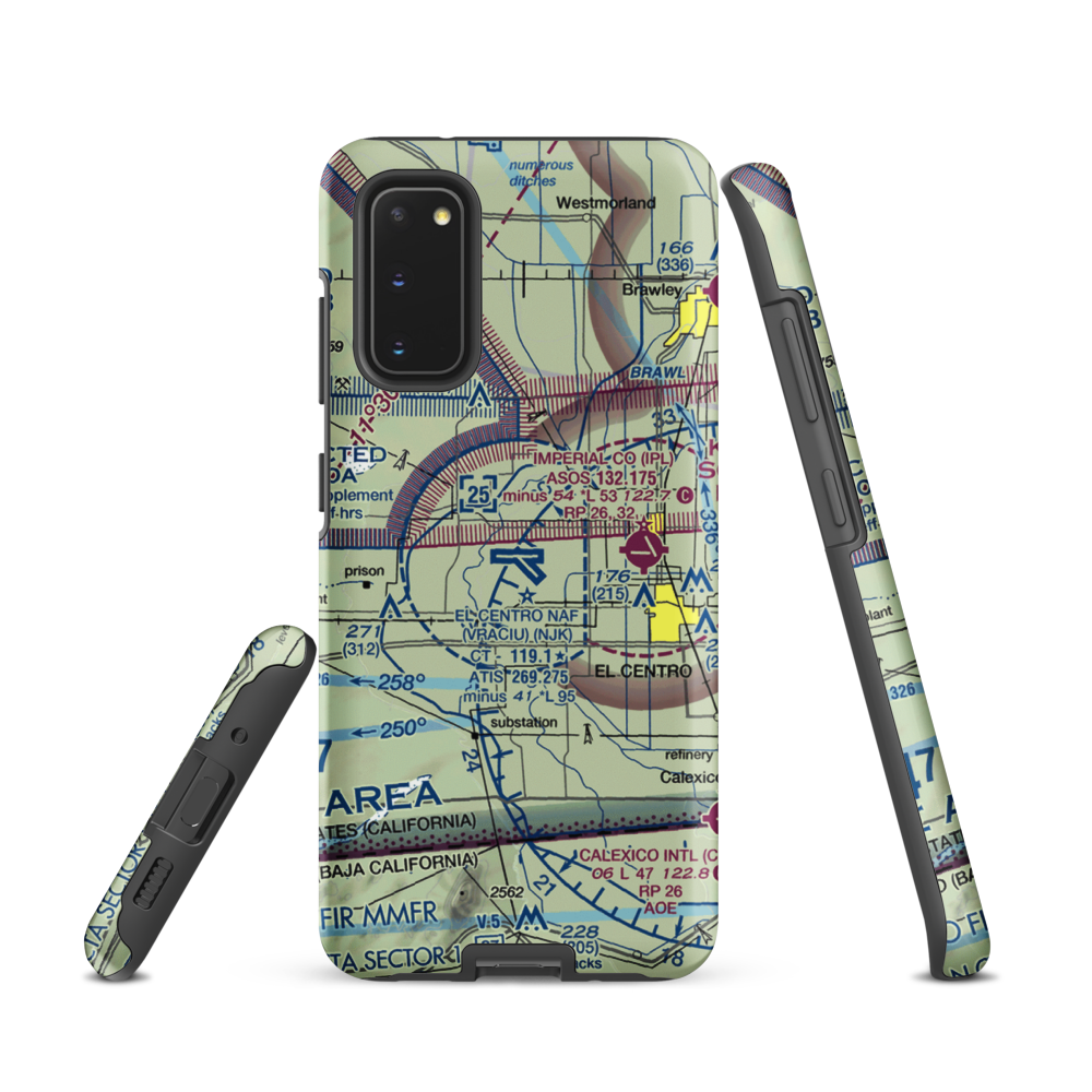 El Centro NAF Airport (Vraciu Field) (NJK) VFR Sectional Samsung Phone Case Samsung Galaxy S20 model shown