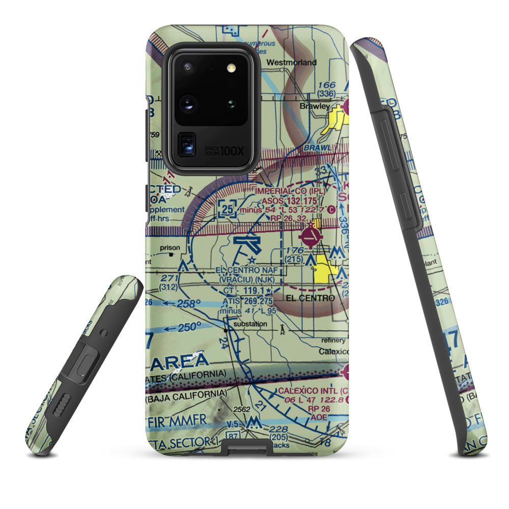 El Centro NAF Airport (Vraciu Field) (NJK) VFR Sectional Samsung Phone Case Samsung Galaxy S20 Ultra model shown
